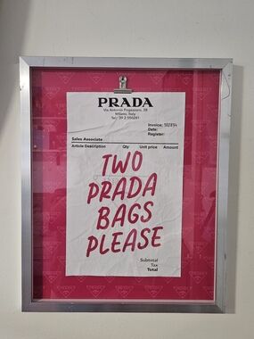 PRADA Art Print Poster in Hot Pink Devil Wears Prada Frame
